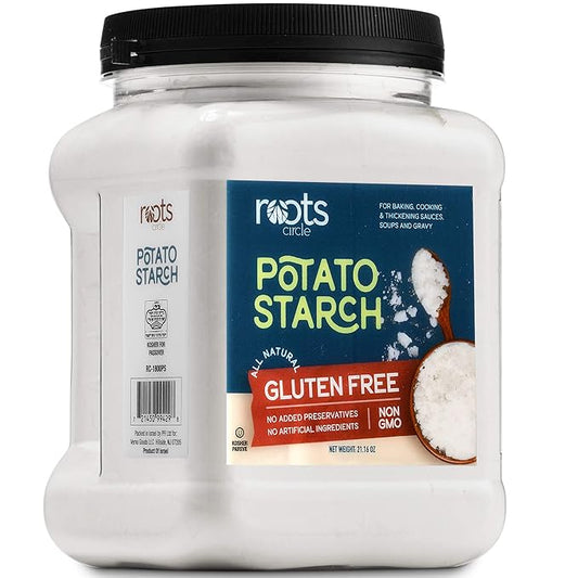 Roots Circle Gluten-Free Potato Starch | 1 Pack of 21oz Jar | No Preservatives or Artificial Ingredients | Kosher for