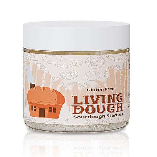Living Dough - Gluten Free Sourdough Starter Culture - Active & Live Organic Sourdough Starter Gluten Free for Baking - For