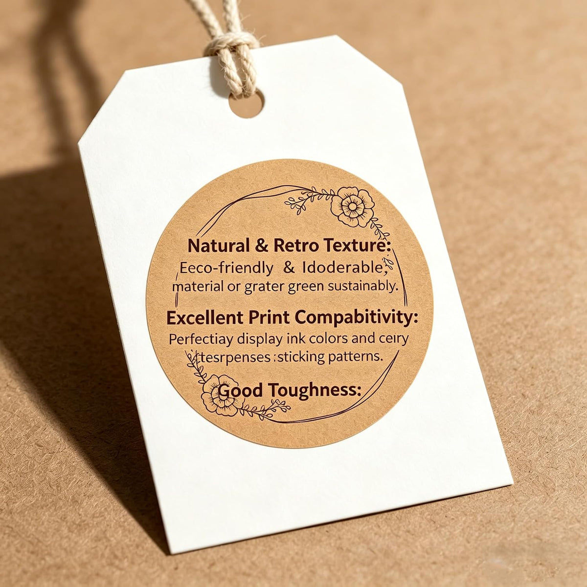 Custom Stickers Kraft Paper Labels Personalized Withe Text, Business Logo Customized Food Jars Labels Bakery Label Sticker Package Favor Canning Circle from 20pcs to 100pcs (Style 1)