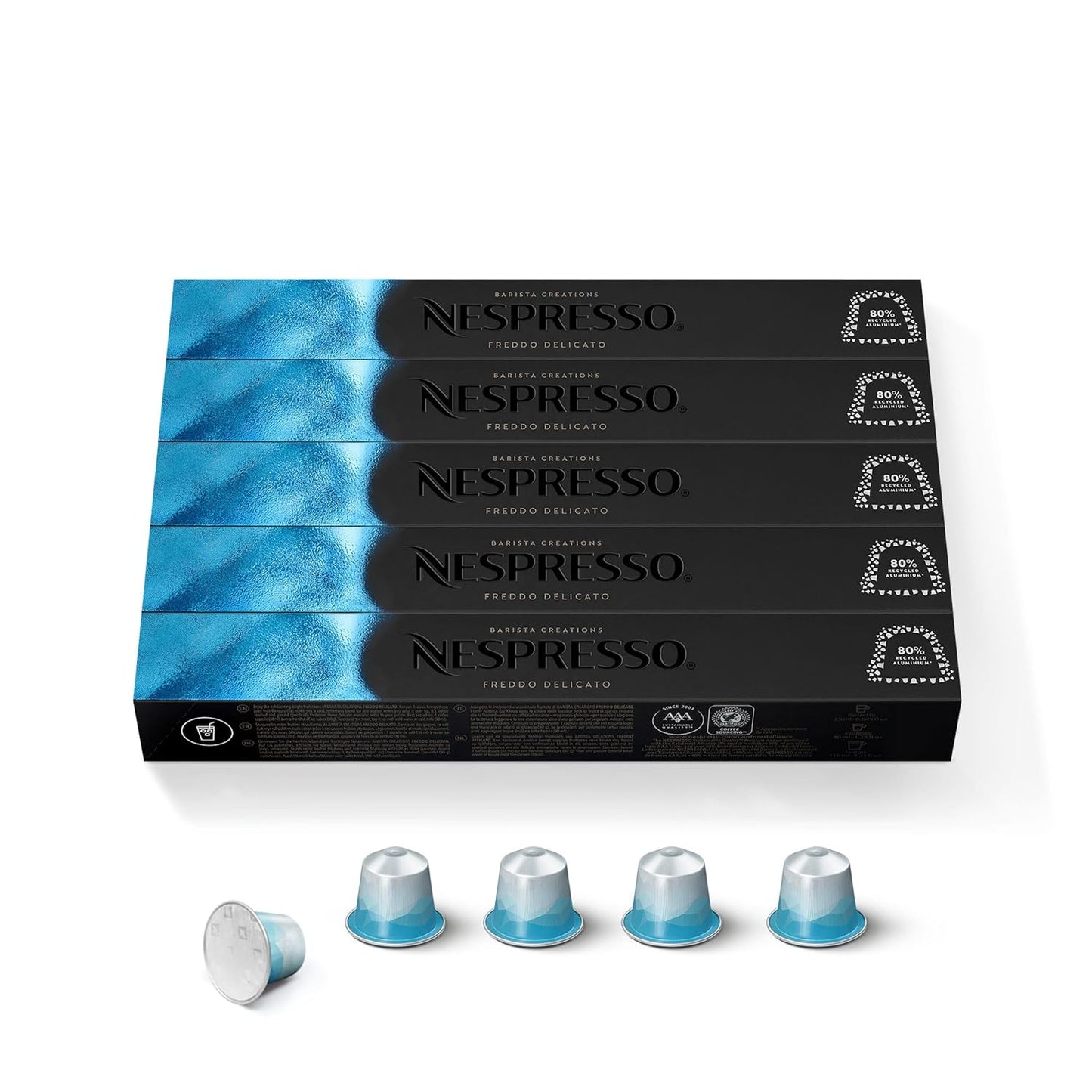 Nespresso Original, Freddo Delicato, 50-Count Coffee Pods | Capsules Pack of 1 Brews 1.35oz.