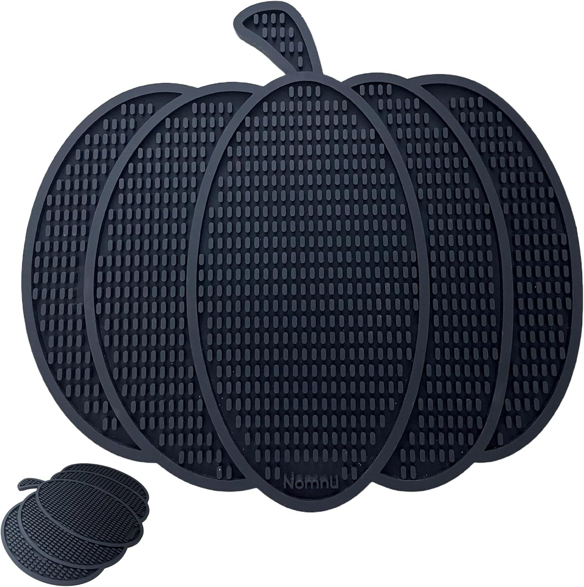 Nomnu Pumpkin Coffee Bar Mat, Gothic Halloween Coffee Bar Decor, Black | Non slip base, 1cm thick, 14.8x13.5 inches. Protects counters from spills and scratches year round. Goth Decor