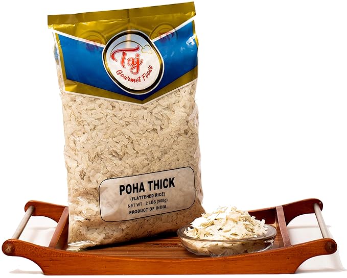 TAJ Poha Thick 2-Pounds | Powa Flattened Rice