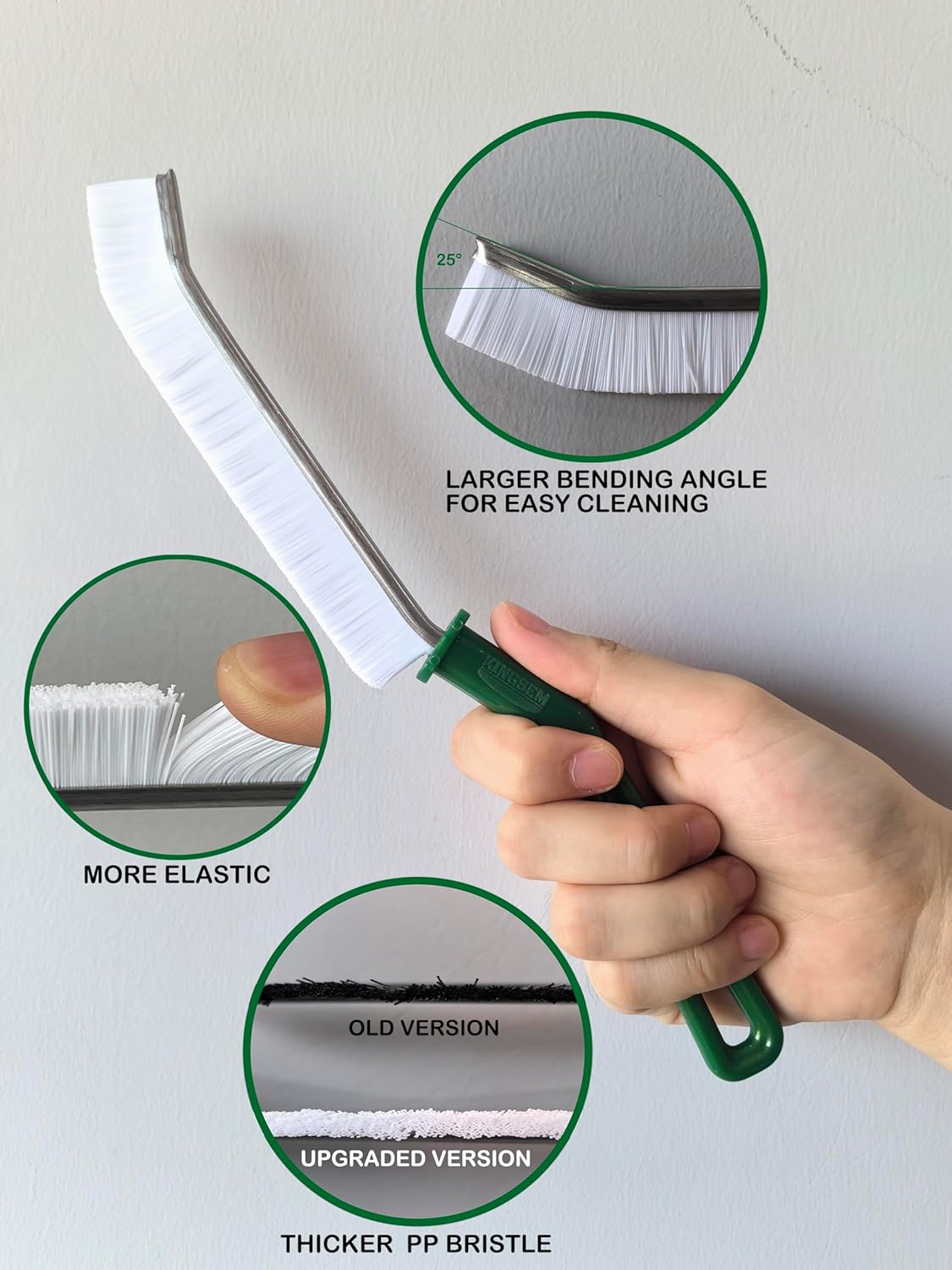 New Crevice Cleaning Brush, Hard-Bristled Washing Brush, Corner Edge Cleaning Brush, Multifunctional Gap Brushes for Kitchen countertop Surfaces, Windows Groove, Tiles &amp; Faucets - 3PCS