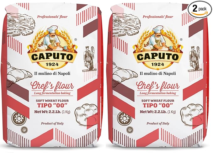 Antimo Caputo Chefs Flour 2.2 LB (Pack of 2) - Italian Double Zero 00 - Soft Wheat for Pizza Dough, Bread, & Pasta