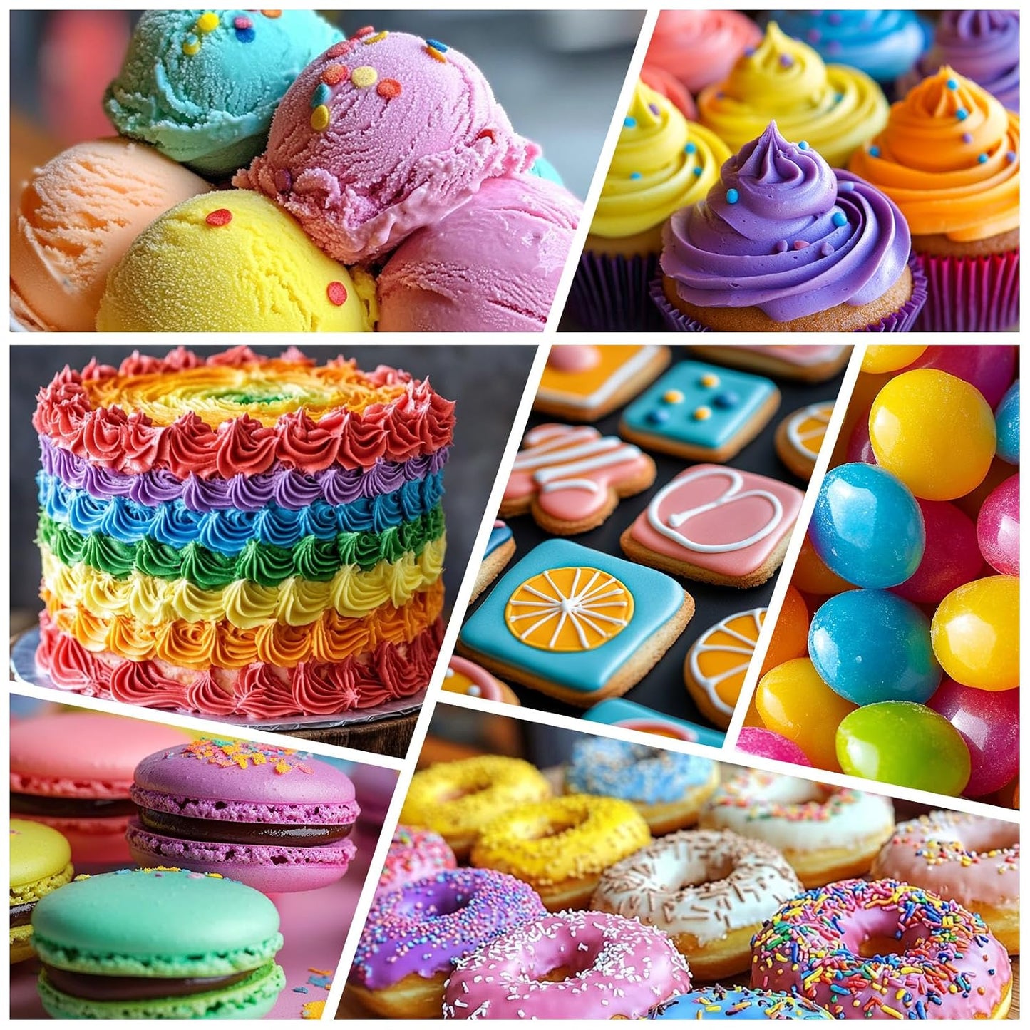 Food Coloring Powder - ERCorArt 10 Vivid Colors Powder Food Dye, Highly Concentrated Flavorless Food Coloring for Baking, Frosting, Cake Decorating, Icing, Cookies, Slime - 5g/Bottle