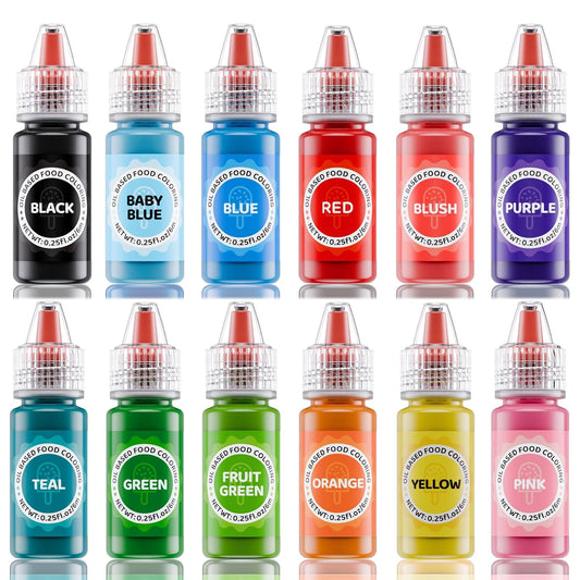 Oil Based Food Coloring for Chocolates - Jelife 12 Colors Oils Dye Set Flavorless Edible Food Color Vibrant Concentrated