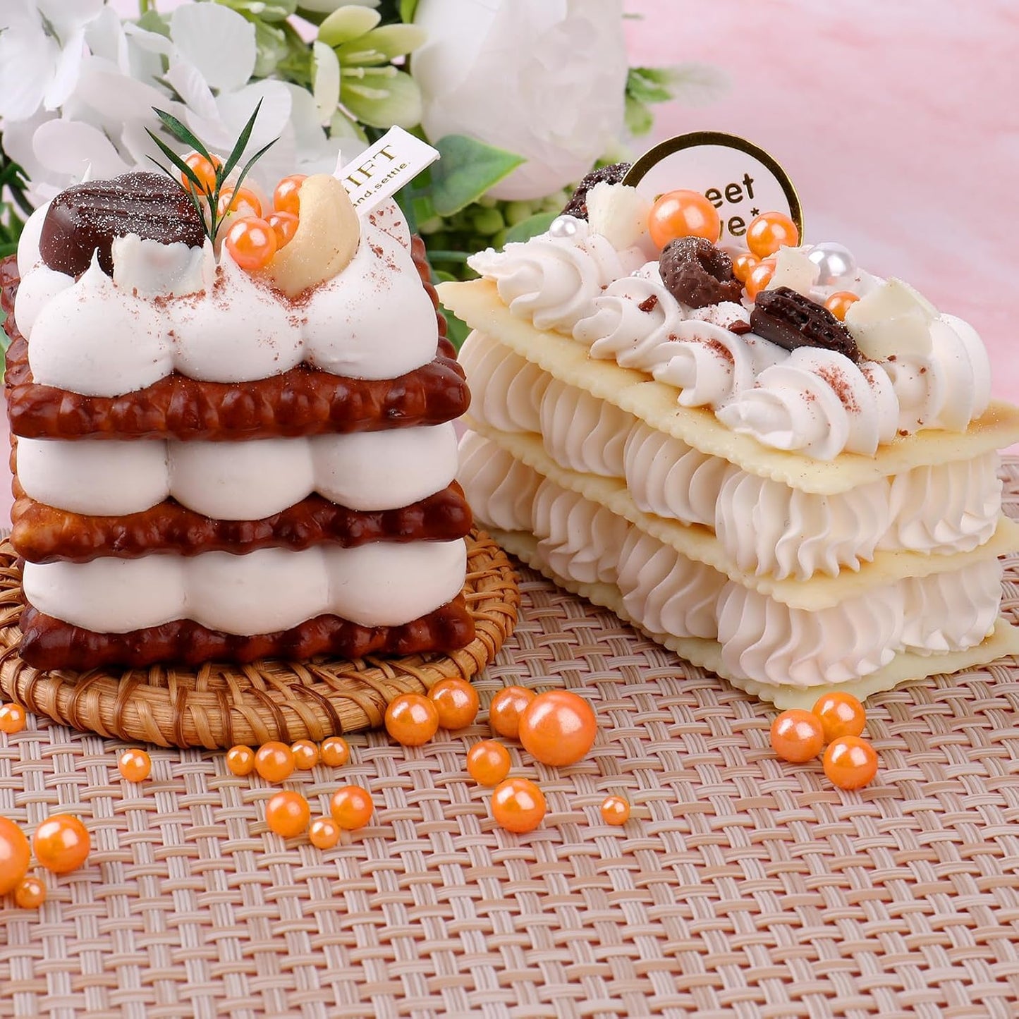 Orange Pearl Sprinkles for Cake Decorating, 6 Sizes Edible Pearls Sugar | 4.6oz Orange Sprinkles for Baking Cupcakes Cookies Ice Cream