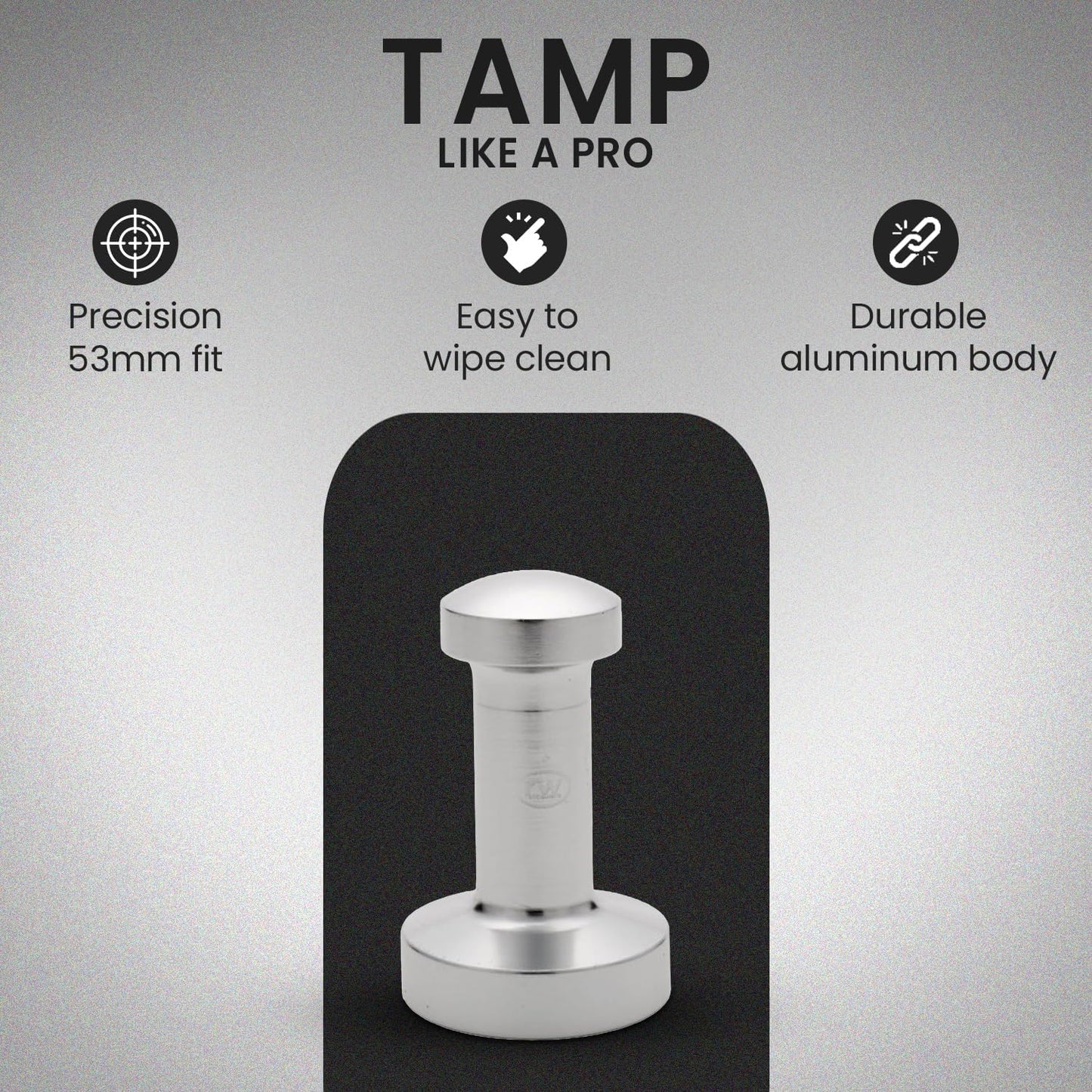 Rattleware Premium Aluminum Espresso Tamper (53 mm) - Ideal for Baristas & Coffee Lovers - Sleek Material & Design - Ultimate Tamping Precision & Consistency