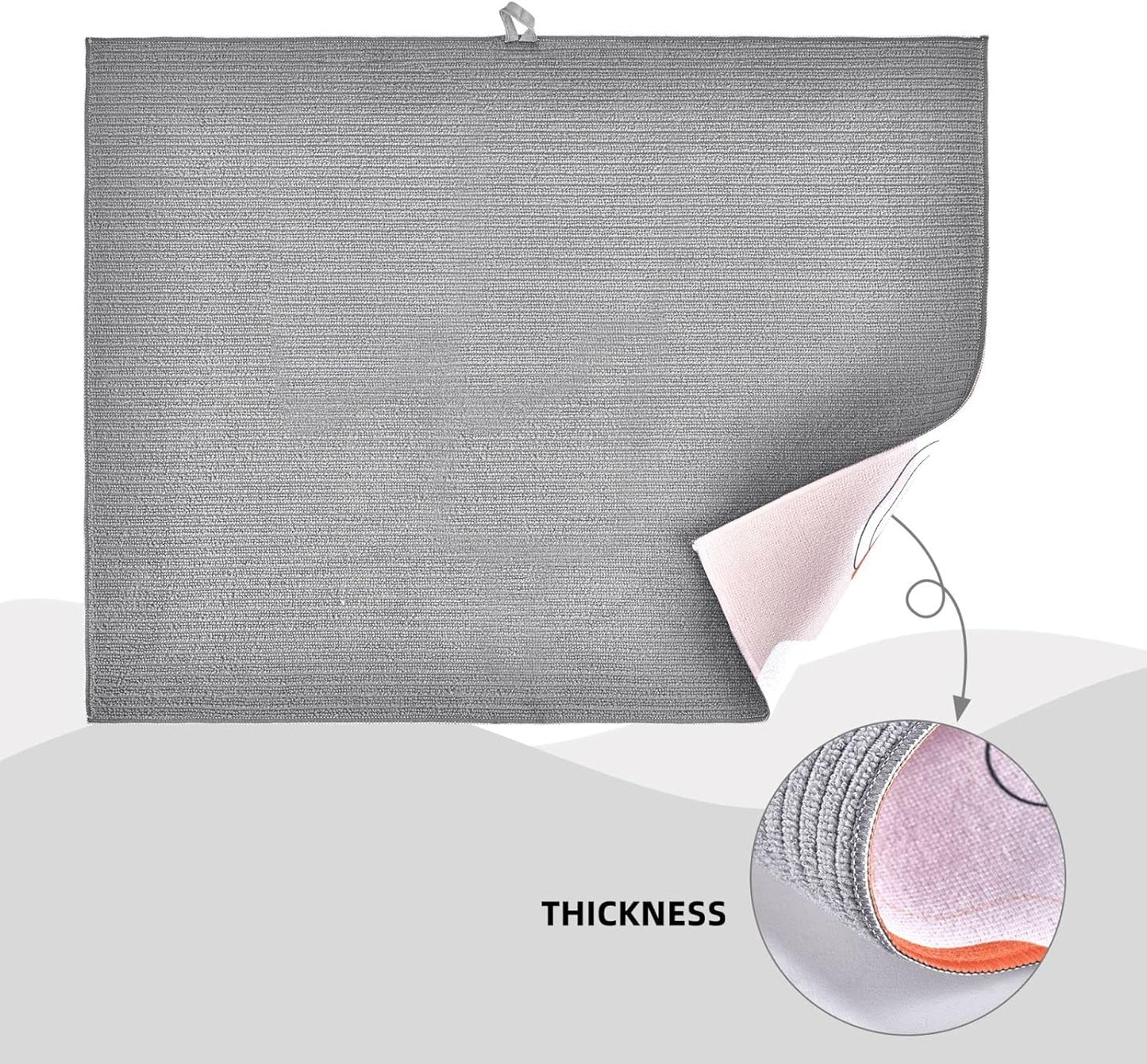 Absorbent Microfiber Dish Drying Mat, Quick Dry Pad for Sink Dishes or Under Rack, Kitchen Counter Accessories, Reusable Washable Extra Large 18"x24" (Cute Cats,Navy blue)