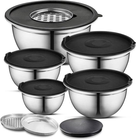 AVADOR Premium Stainless Steel Mixing Bowls Sets Brushed Stainless Steel Mixing Bowl Set, Easy To Clean, Space Saving, Great