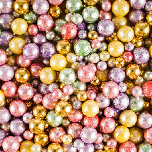Kasvan Pastel Pearl Sugar sprinkles - Edible Candy Pearls 130g/4.58 Oz, Mix Size Cake Candy, Decorate Cakes, Cookies, Ice