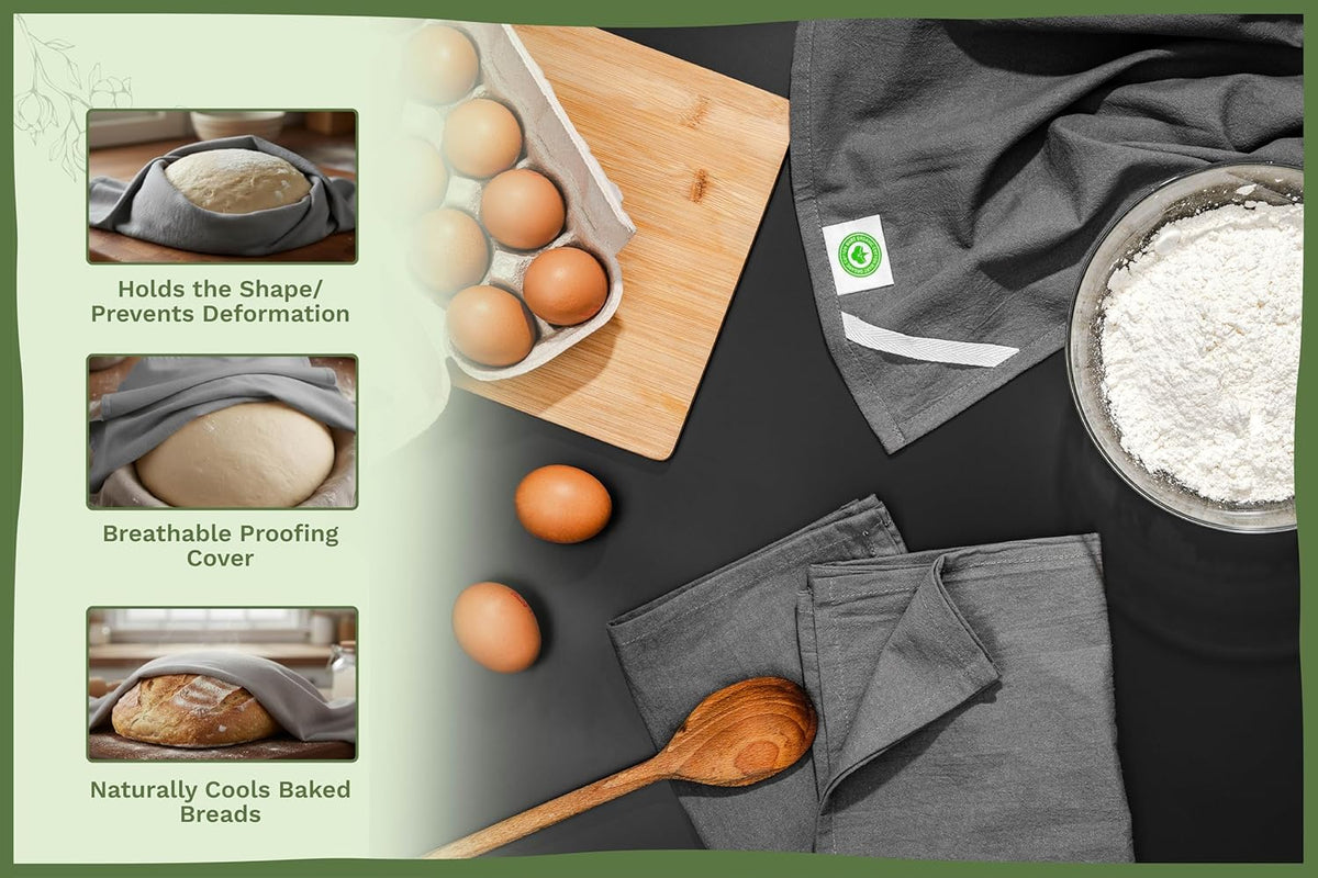 Gray Flour Sack Tea Towels - 100% Cotton