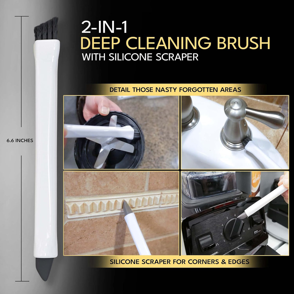 Grout Cleaning Brushes Set (3 Pcs) Deep Cleaner Multi-Purpose Stiff Bristle Brush, Cleaning Toothbrush for Cleaning Corners, Spaces, Tile, Shower, Window &amp; Door Track, Floor, Juicers and Tight Spaces