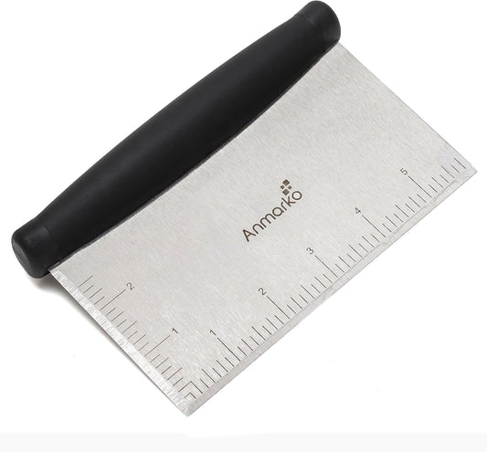 Stainless Steel Metal Griddle Scraper Chopper - Great as Dough Cutter for Bread and Pizza Dough - Multipurpose Kitchen