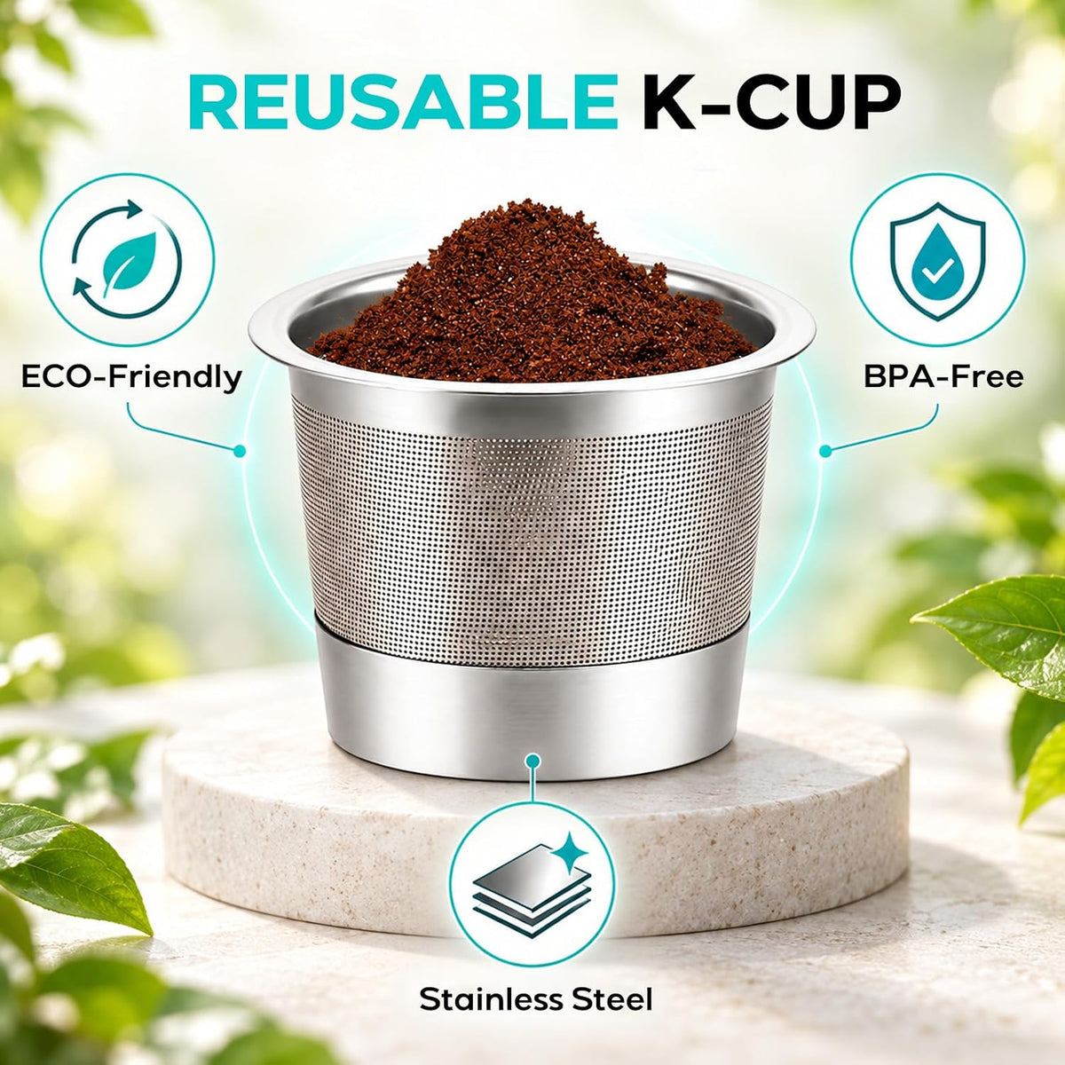 CASABREWS 2 Pack Reusable K Cups Coffee Pods for Keurig 1.0 Coffee Makers