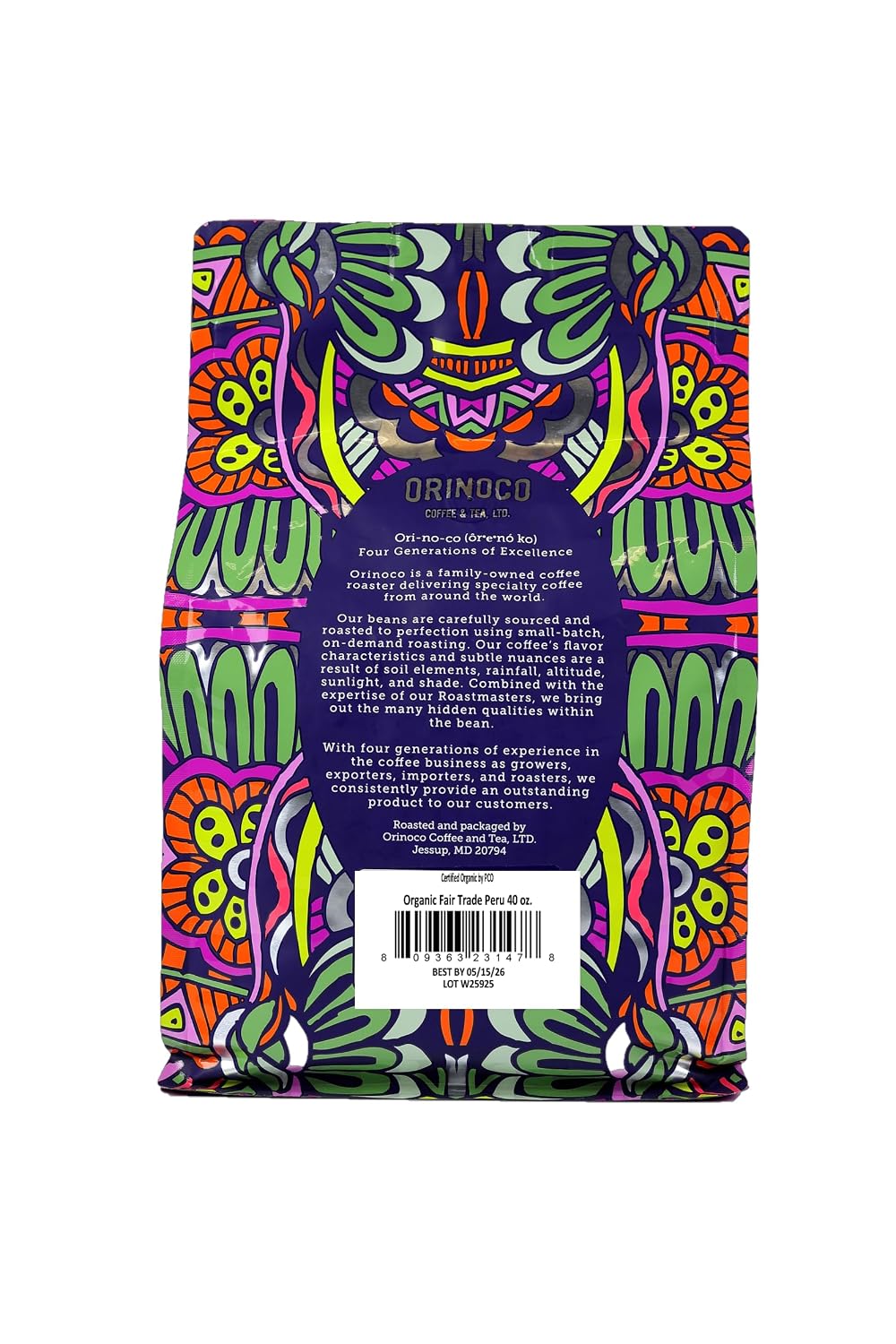 Orinoco Organic Peru 2.5lb bag