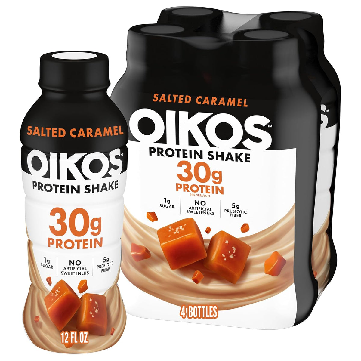 Oikos Protein Shake, Salted Caramel, 30g Protein, 12 fl oz, 4 Count