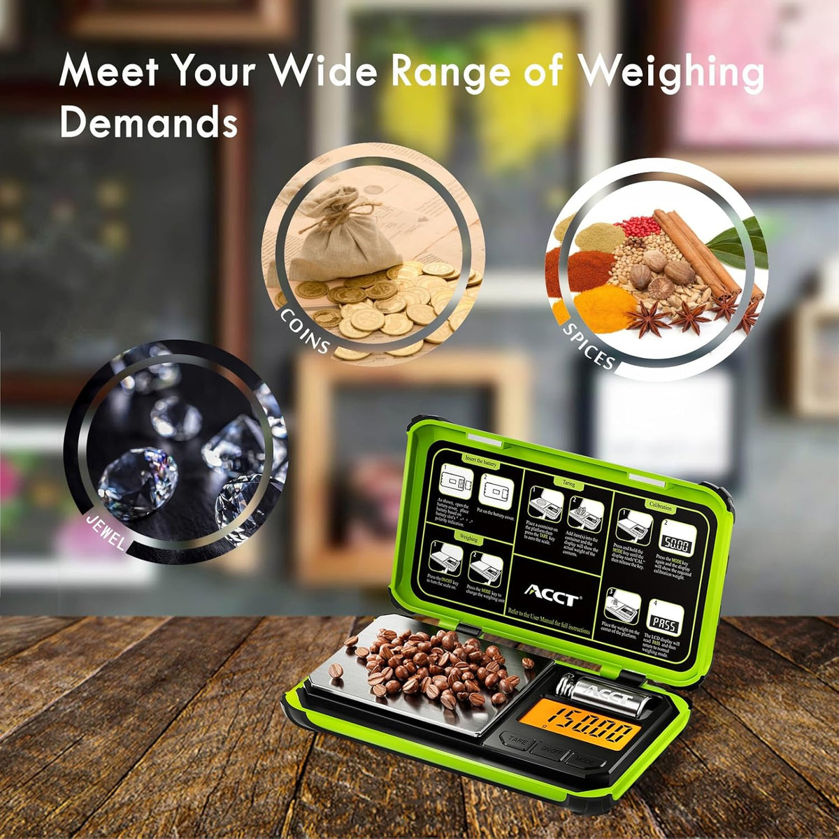 Precision Pocket Scale, 200gx0.01g Jewelry gram Scale, Digital Food Scale with LCD Display, one-Click Conversion 6 Units, Mini Scale for Weed/Kitchen/Powder/herb/Coins(Battery Included)