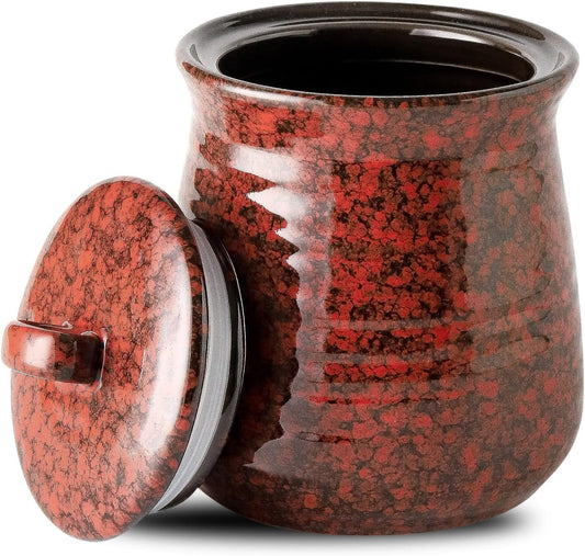 Hasense Ceramic Food Storage Jar, Coffee Canister with Lid, Cookie Candy Jar for Kitchen and Home, Serving for Dog Treat