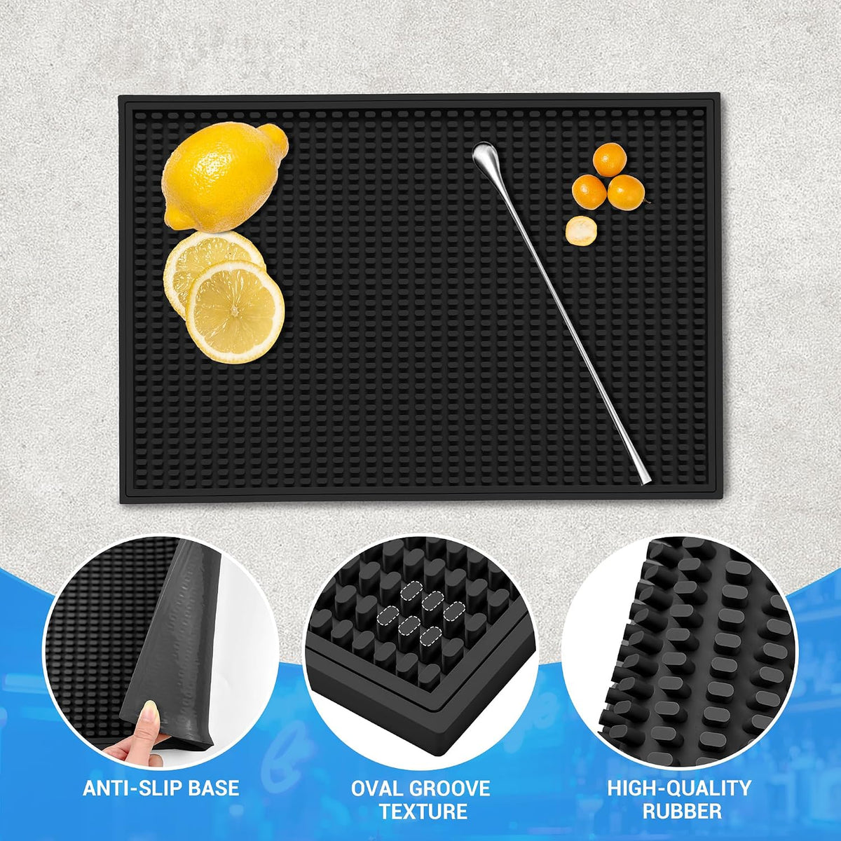 ZJWZLG Bar Mat - Premium 18"X12" Rubber Bar Mats for Countertop