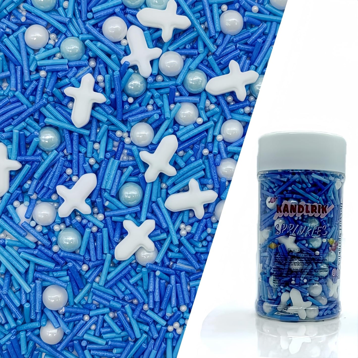 White Cross &amp; Blue Series Sprinkles Edible Toppers Cake Decorating Mixed Size Cake Decorations Cupcake Toppers Cookie Decorating Perfect for Cakes,Cupcakes,Desserts Toppings 3OZ