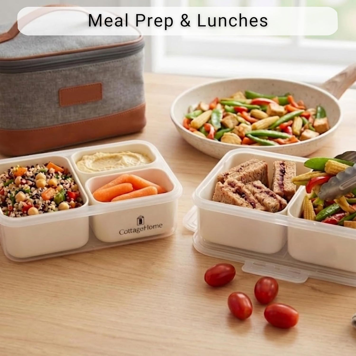 Mini Snackle Box Containers - 2-Pack Reusable Snack Containers - Dishwasher Safe - For Lunch, School, Meal Prep & Travel