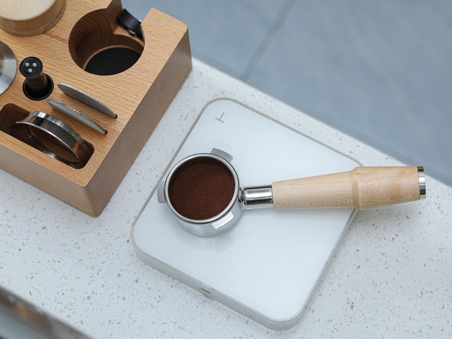 Bottomless Portafilter 54mm Breville Compatible Maple Handle