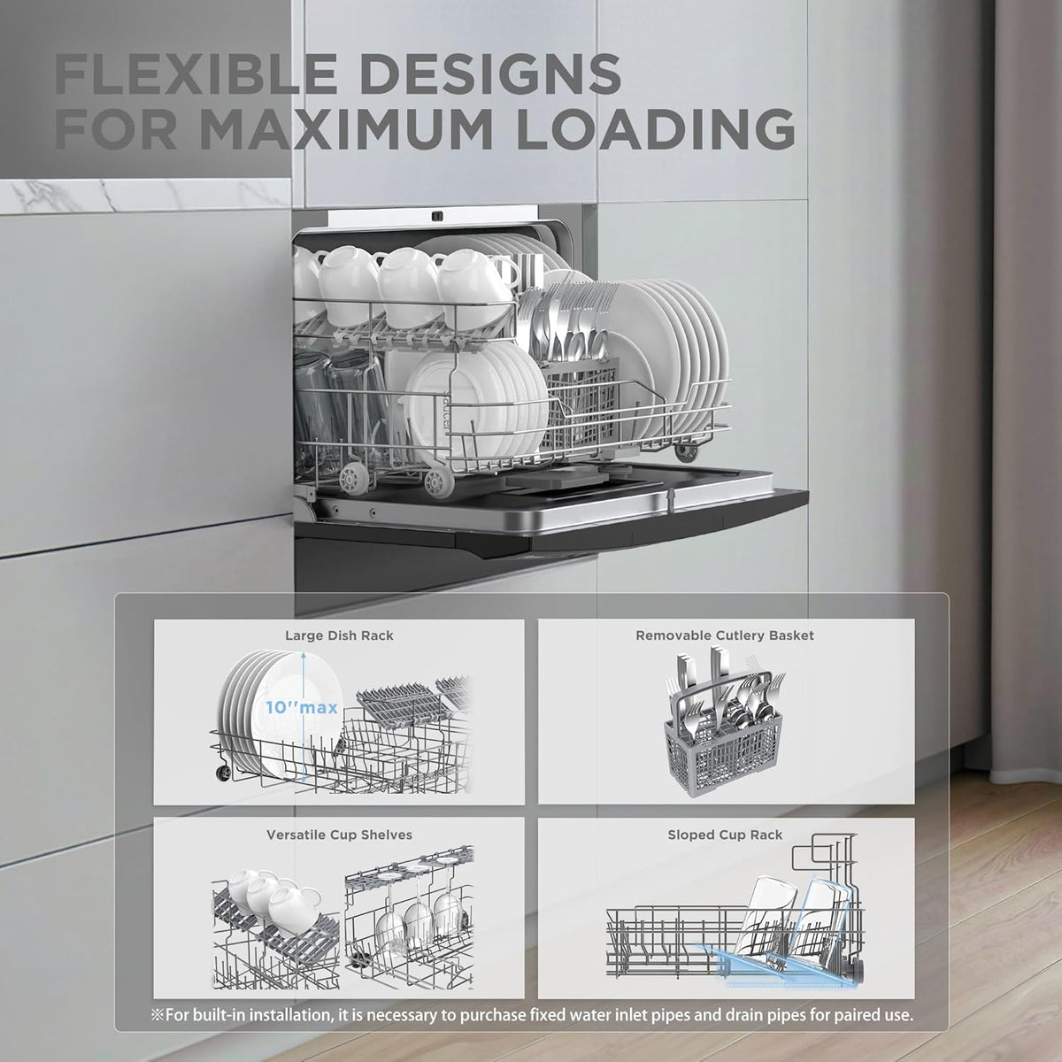 COMFEE’ Countertop Dishwasher