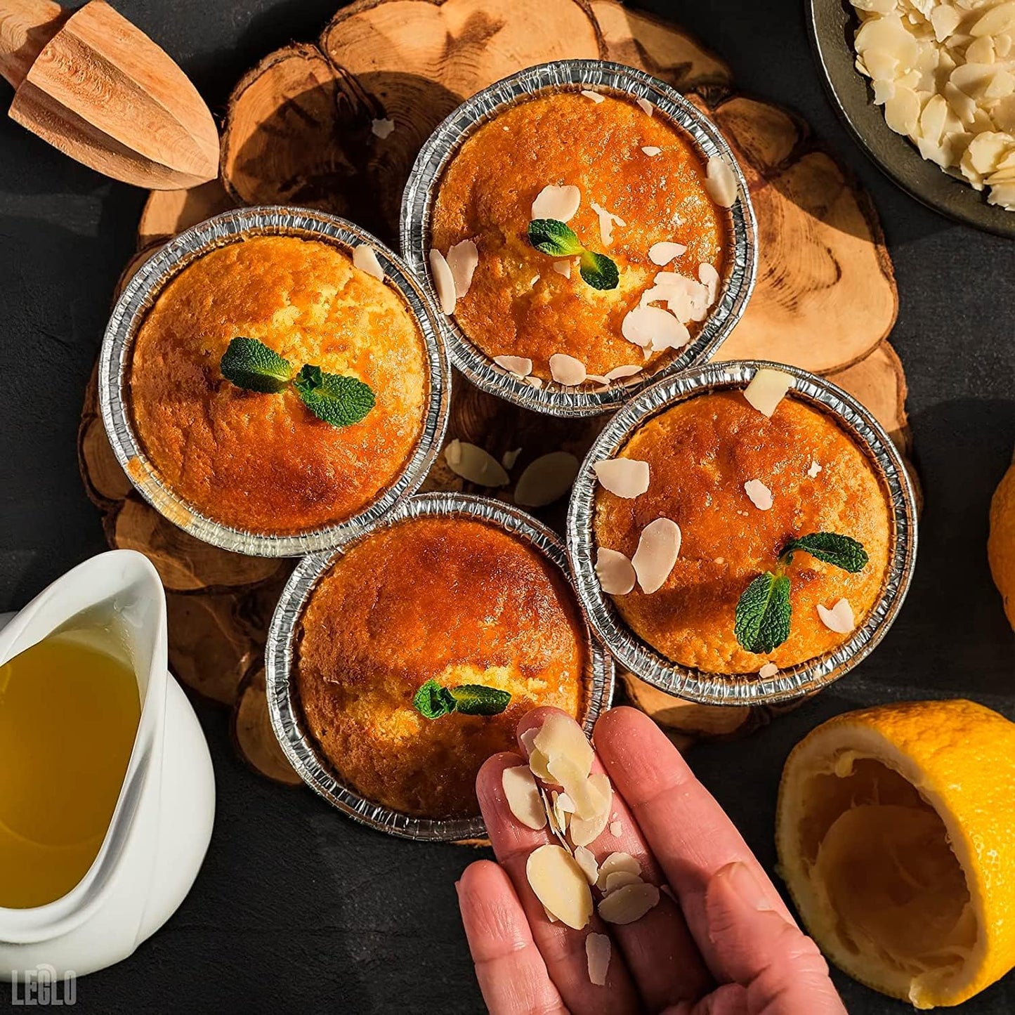 LEGLO Mini Pie Tins 3 Inch, 200 Pack Small Disposable Aluminum Foil Pans | Mini Tart Pans Hold Desserts and Catering Portions - Durable, Stackable, Oven Safe, Freezer Safe, Ready for Meal Prep Batches