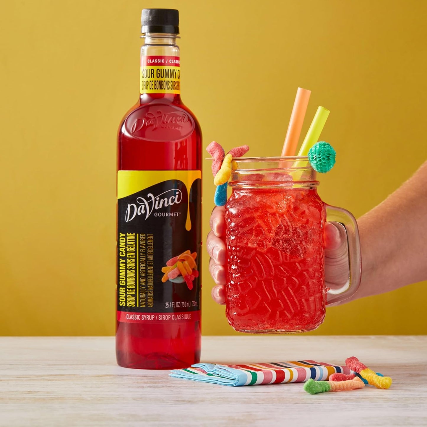DaVinci Gourmet Sour Gummy Syrup, 25.4 Fluid Ounces (Pack of 1)