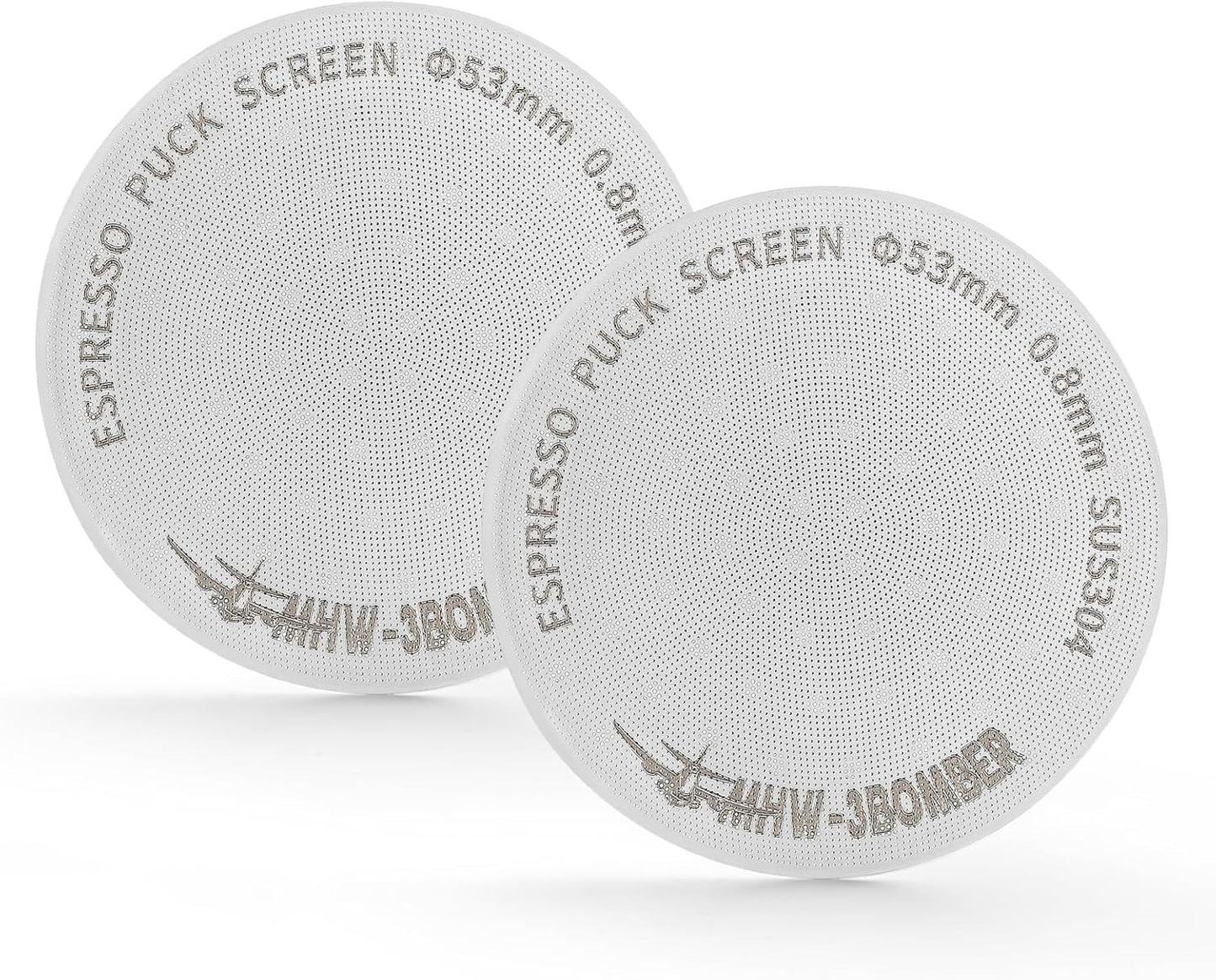 MHW-3BOMBER 53mm Espresso Puck Screen 2 Packs Metal Coffee Filter Reusable Espresso Filters for 54mm