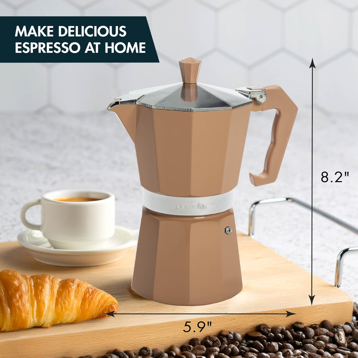 Primula Classic Moka Pot Stovetop Espresso and Coffee Maker, Italian and Cuban Cafetera for Rich Espresso Brewing, Durab