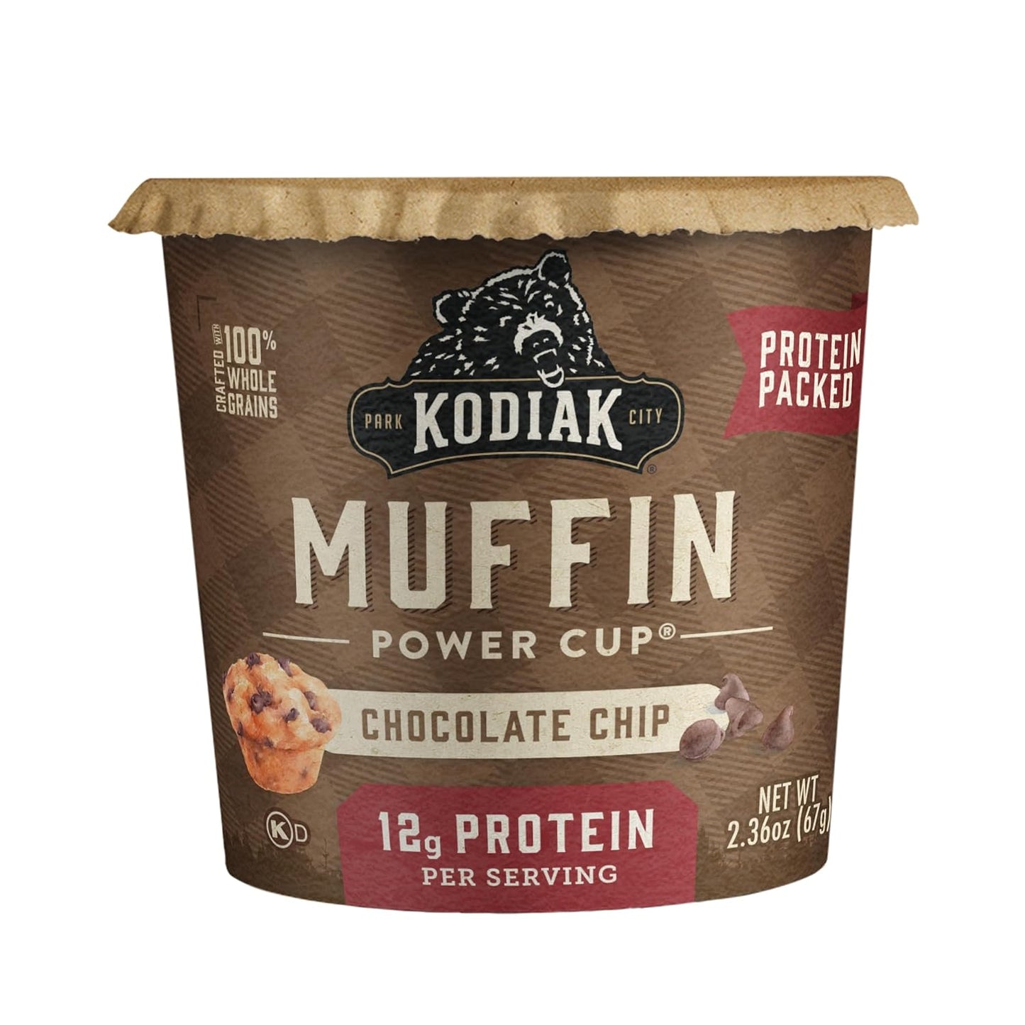 Kodiak Cakes Minute Muffins, Chocolate Chip, 2.36 Ounce (Pack of 12)