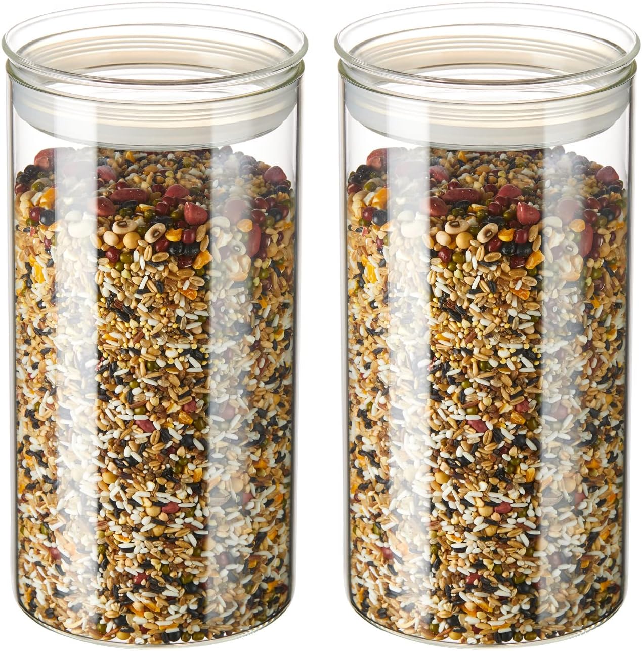 ZENS 74oz Glass Canisters with Airtight Lid, 2 Large Storage Containers