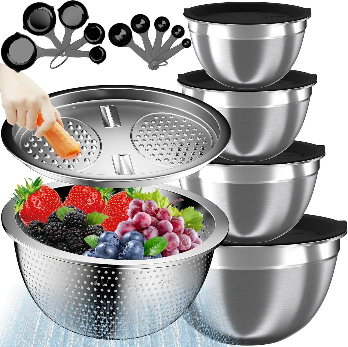 Nicdiet Mixing Bowls with Lids Set