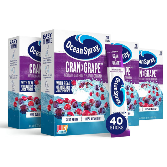 Ocean Spray® Cran-Grape™ Zero Sugar Powder Drink Mix Packets with Real Cranberry Juice Powder