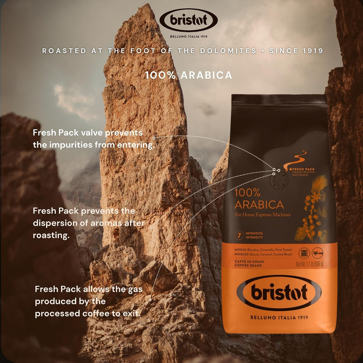Bristot 100% Arabica Italian Espresso Beans