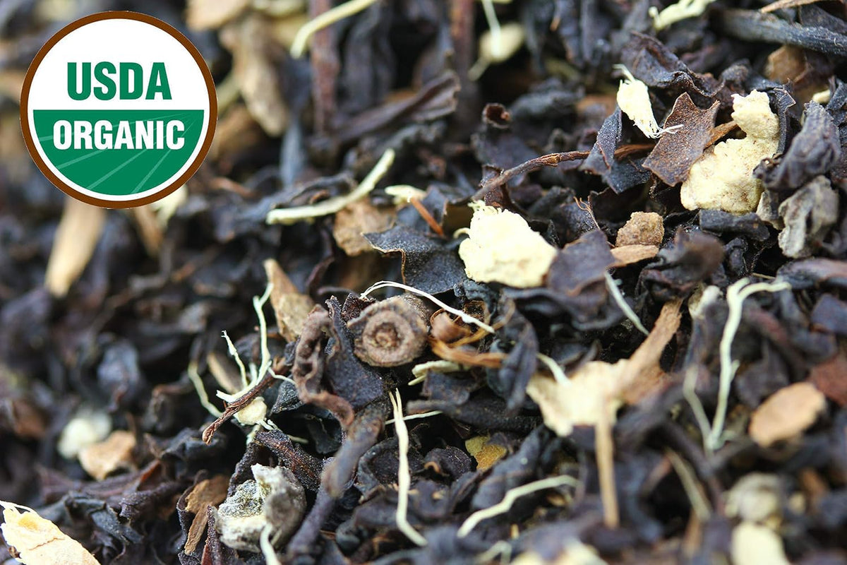 Classic Chai Tea Loose Leaf | CEYLON (110+ Cups) | 100% CERTIFIED ORGANIC Chai Ingredients| Black Tea, Cinnamon, Cardamom, Cloves &amp; Black Pepper | Brews Chai Latte | Ancient Indian House Recipe | 8oz