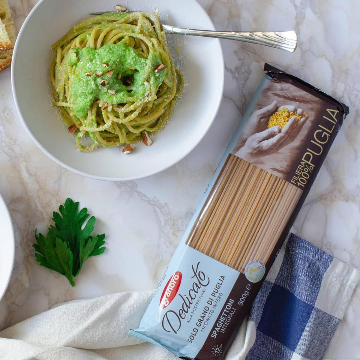 Granoro Dedicato Spaghettoni #110 (Thick Spaghetti) - Authentic Italian Pasta, Made from 100% Puglia Durum Wheat Semolina, Bronze Die, Non-GMO, Vegan, 1 lb Bags (Pack of 3)