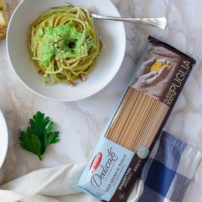 Granoro Dedicato Spaghettoni #110 (Thick Spaghetti) - Authentic Italian Pasta, Made from 100% Puglia Durum Wheat Semolina, Non-GMO, Vegan, 1 lb Bags (Pack of 3)