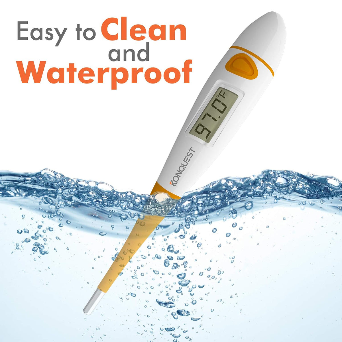 Konquest KDT-1201 Best Digital Medical Thermometer, Highly Accurate and Fast, Easy to Use, 10 Second Reading. Detect Fever Quickly - Oral Armpit and Rectal Thermometer for Babies Children and Adults
