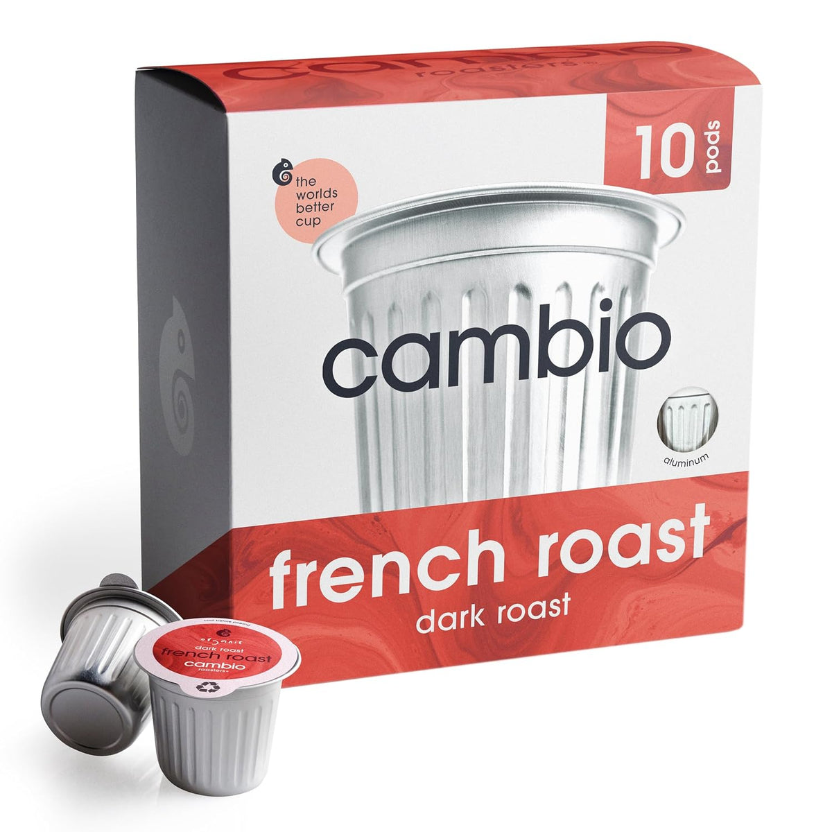 Cambio Roasters Dark Roast Coffee Pods - Recyclable Aluminum Pods, 10ct | Lower Acid French Roast Organic Coffee in Recyclable Aluminum Coffee Pods. Compatible with Keurig® Brewers.