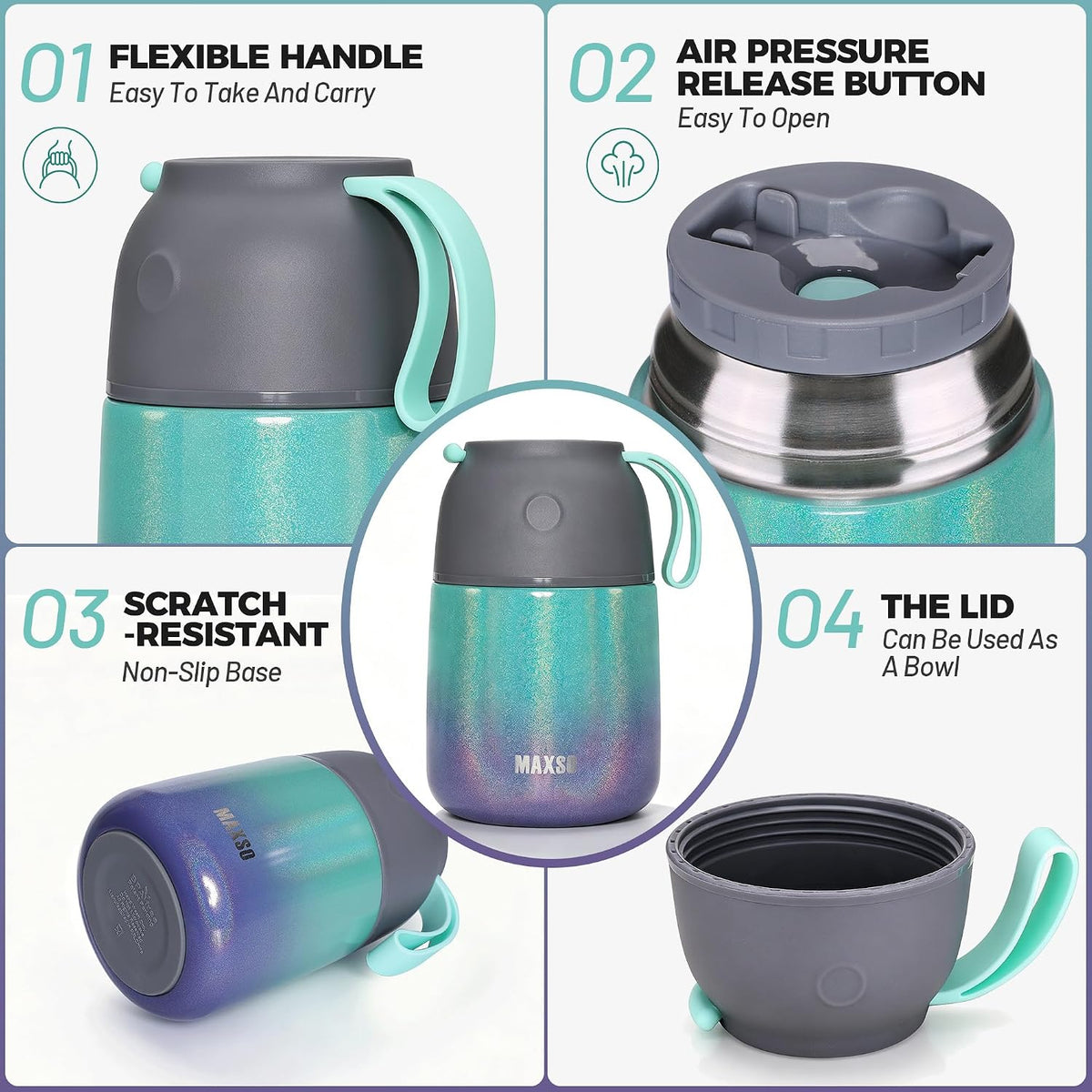Insulated Thermo Soup Jar for Kids & Adults