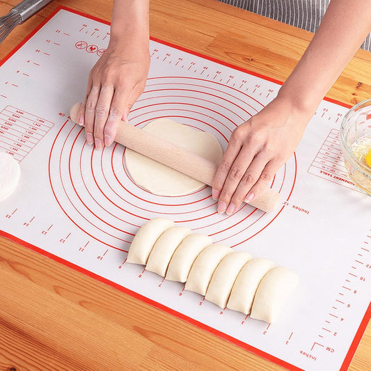 Silicone Baking Mat，Non Stick Rolling Dough with Measurements for Pie Pizza Cookies Fondant Making，Extra Thick Non Slip