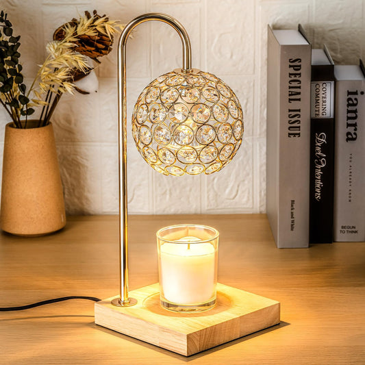 Candle Warmer Lamp with Timer, Round Diamond Home Decor Gifts for Mom Women, Gold Diamond Lamp, Western Bedroom Accessories,