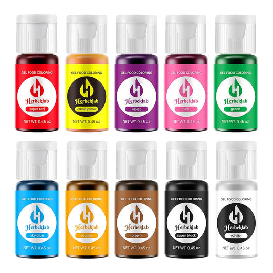 Gel Food Coloring - 10 Colors x 0.45 oz Concentrated Gel Based Food Dye Vibrant Icing Colors Professional-Grade Neon Food