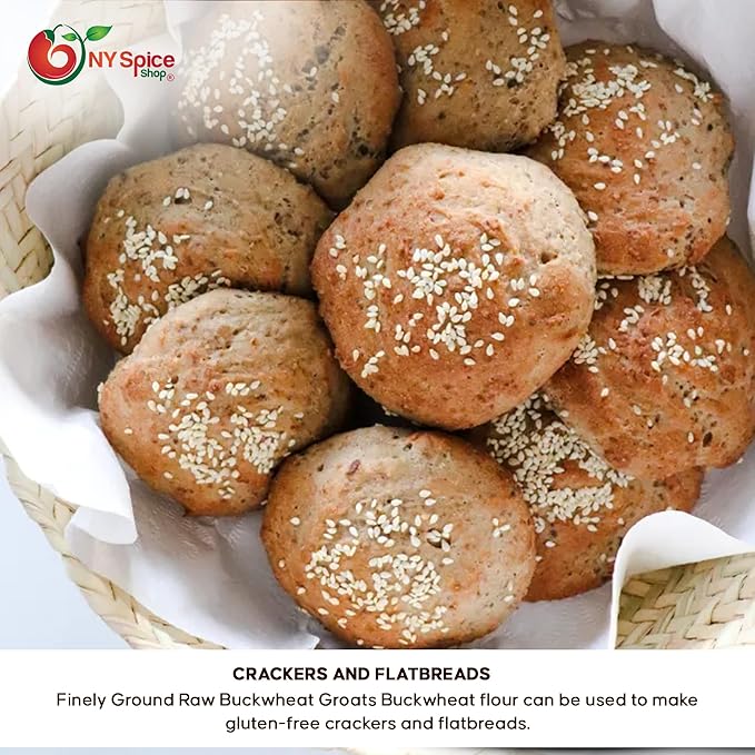 NY SPICE SHOP Buckwheat Flour - Kuttu Ka Atta - Finely Ground Raw Buckwheat Groats, Natural Fiber Source with High Protien Source, Diet Friendly – 1 Pound