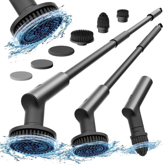 HOTO Cordless Electric Spin Scrubber, IPX7 Full Body Waterproof Bathroom Cleaning Brush, Max 22 in-lb, Shower Scrubber Brush