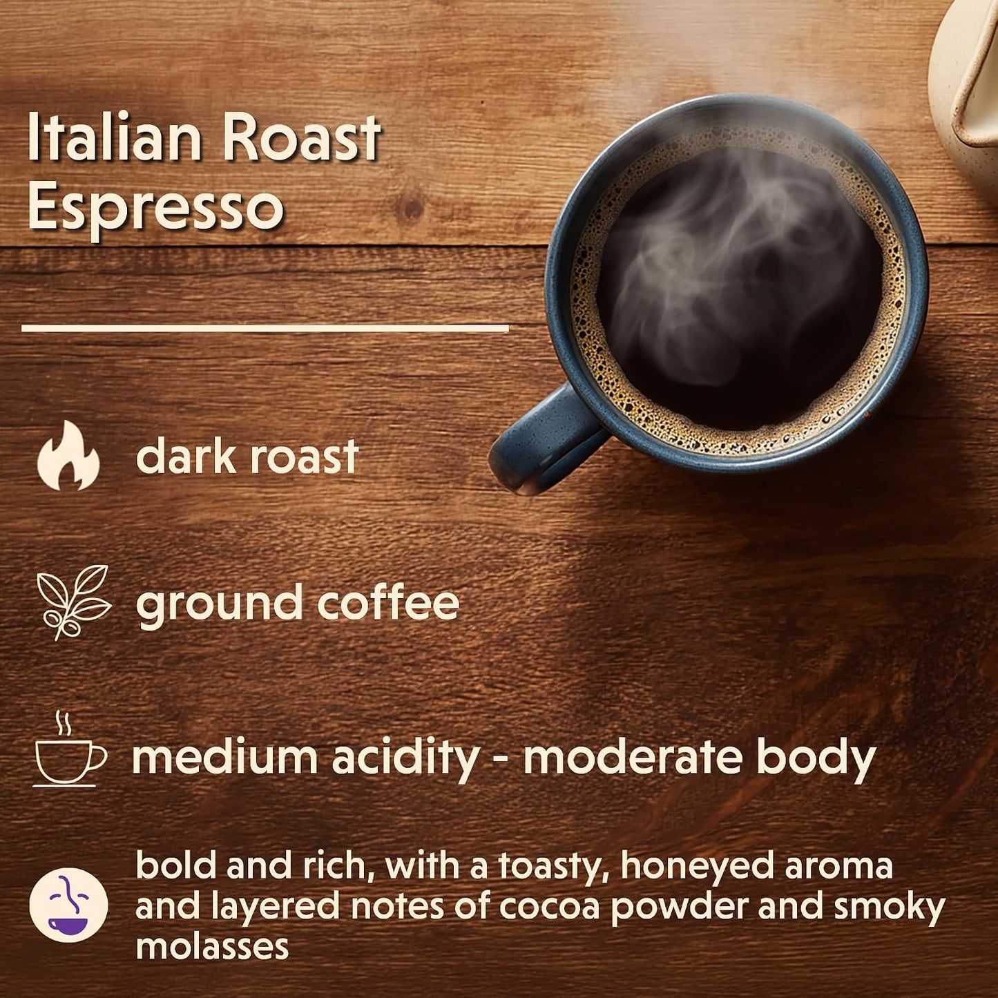 Coffee Bean Direct Italian Roast Espresso, Ground, 5lb Bag | Dark Roast, Bold Flavor, Ground for Drip or Pour Over
