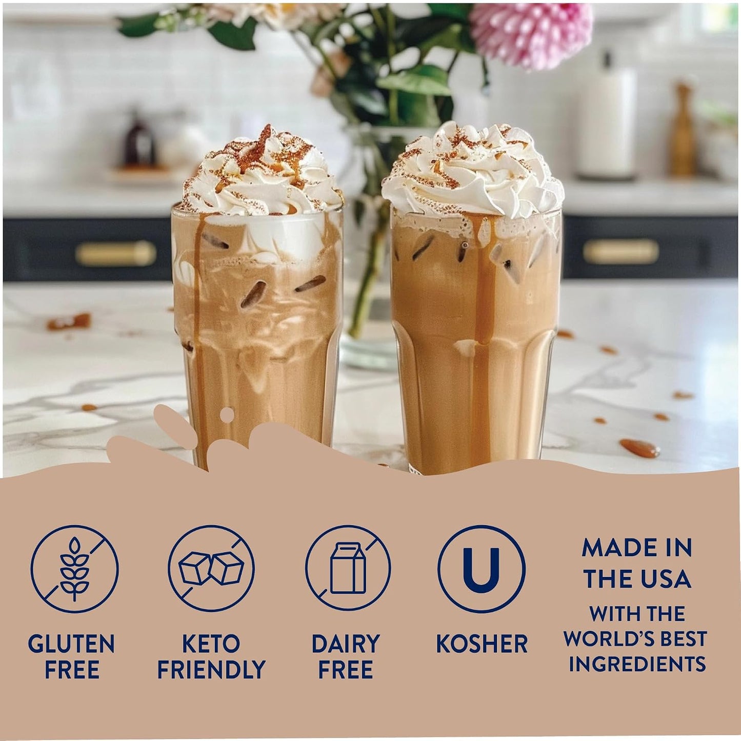 Jordan’s Skinny Mixes Sugar Free Coffee Syrup, Salted Caramel Coffee Flavoring Syrup, Zero Calorie Drink Mix, Lattes, Baking, Protein Shake or Cocktail, Dairy &amp; Gluten Free, Kosher, 25.4 Fl Oz, 2 Pack